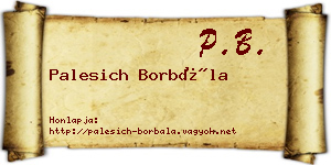 Palesich Borbála névjegykártya