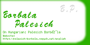 borbala palesich business card